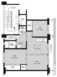 ビレッジハウス川辺Ⅰ2号棟 (302号室)の物件間取画像